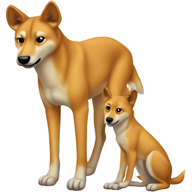 dingo with a baby emoji