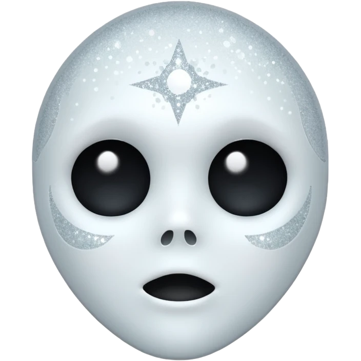 white Ghost face glitter  emoji