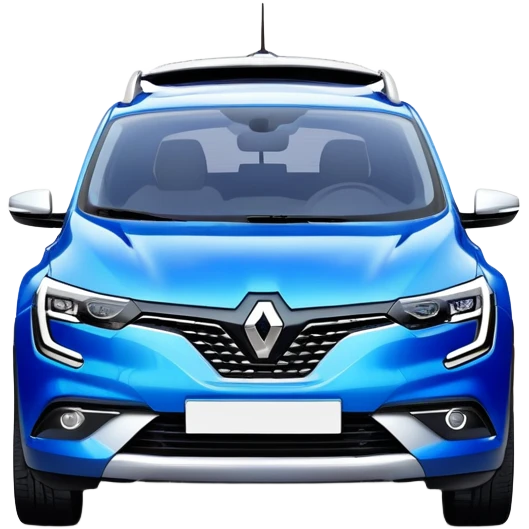 Renault Megane E-Tech electric car, front view, modern blue compact SUV emoji