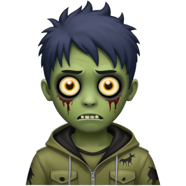 crie um menino zumbi emo sem o rosto deformado emoji