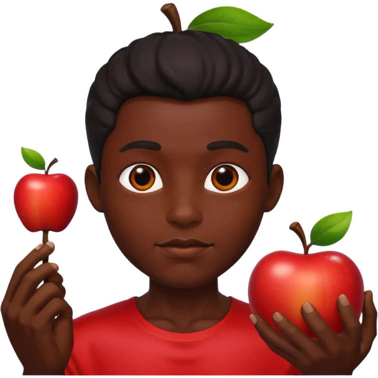 black skin god with an apple emoji