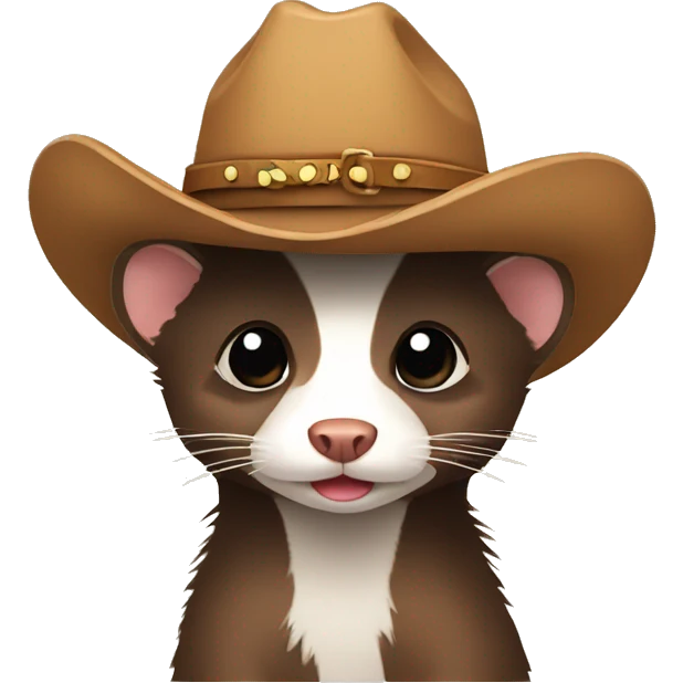 Ferret wearing cowboy hat emoji