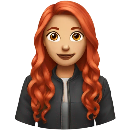 red-haired girl with long hair blogger emoji