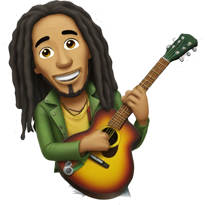 Bob marley with guitar emoji