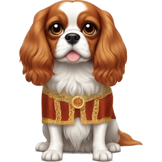 Cavalier King Charles Spaniel New Year's costume emoji