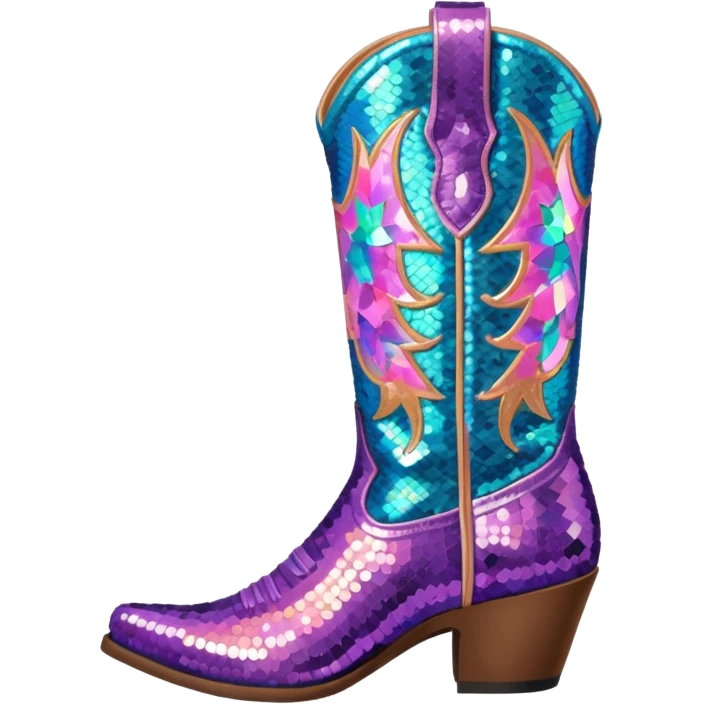 Sequin cowgirl boots emoji