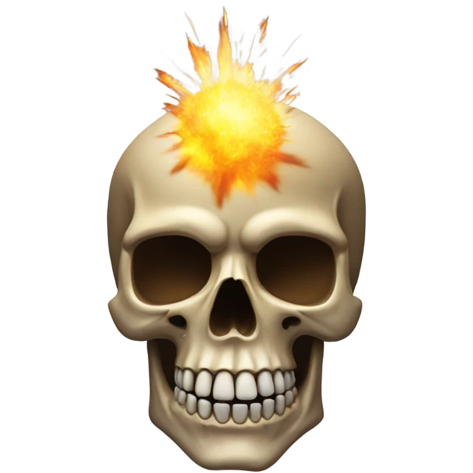 The normal skull emoji but it’s exploding on top of its head emoji