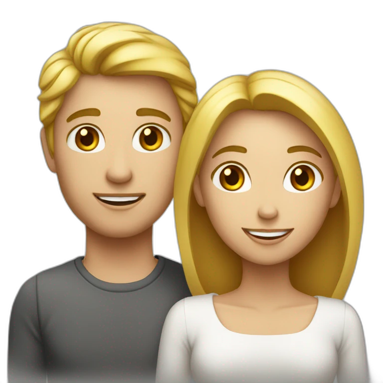 Couple blanc homme et femme emoji