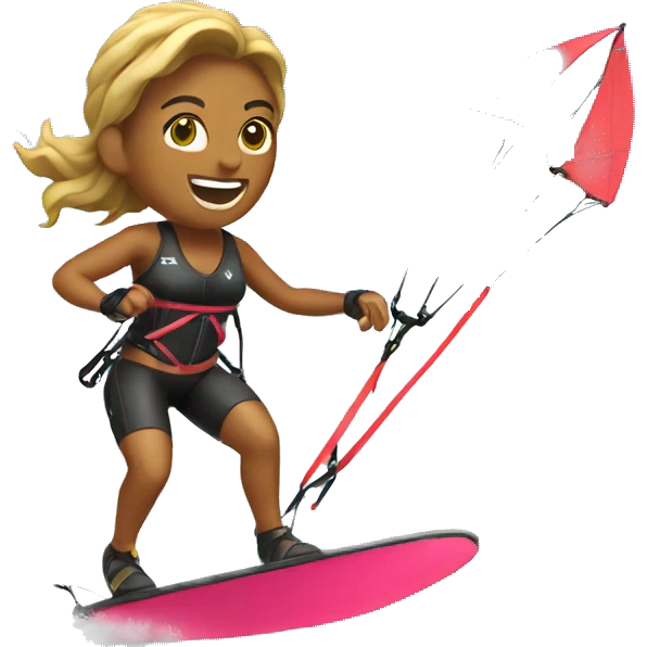 woman kitesurfing emoji