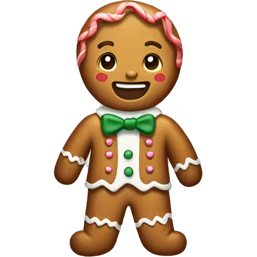 Preppy gingerbread man  emoji