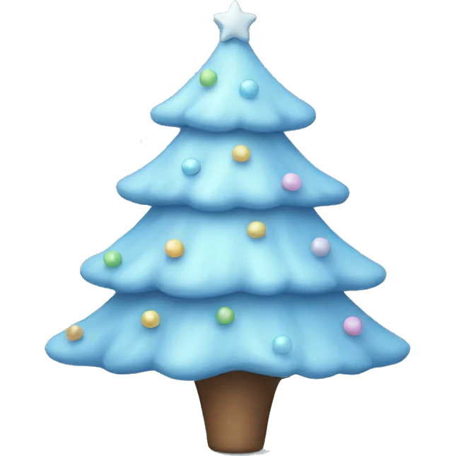 Pastel blue Christmas tree emoji