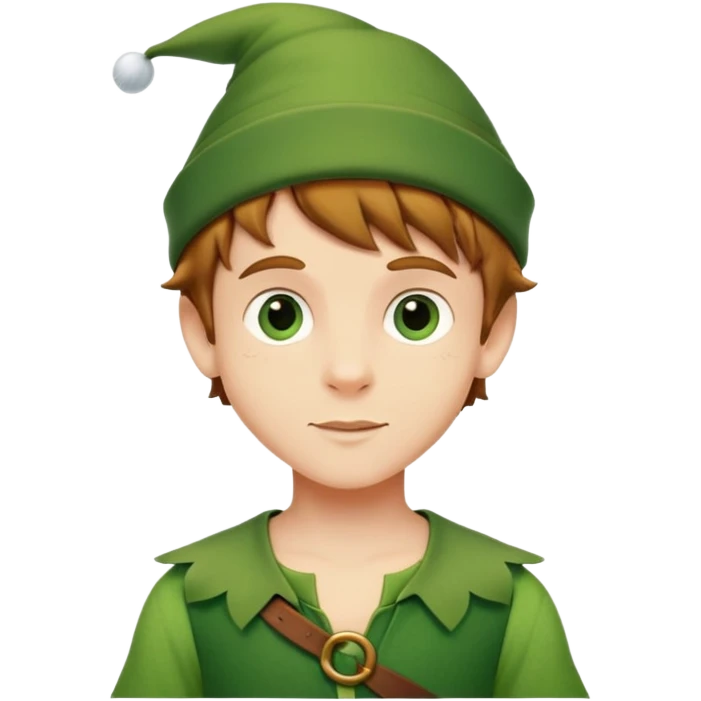 peter pan character in green outfit with hat emoji