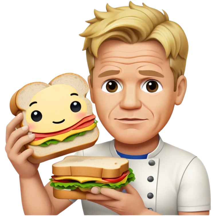 Gordon Ramsay with a sandwich  emoji