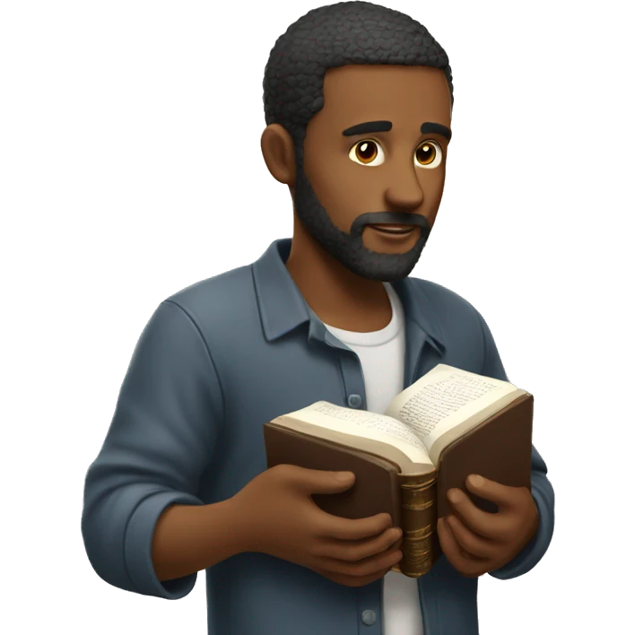 Man putting his hand on the Bible m emoji