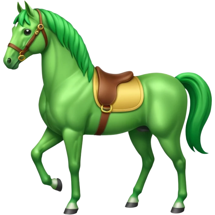 Green horse standing emoji