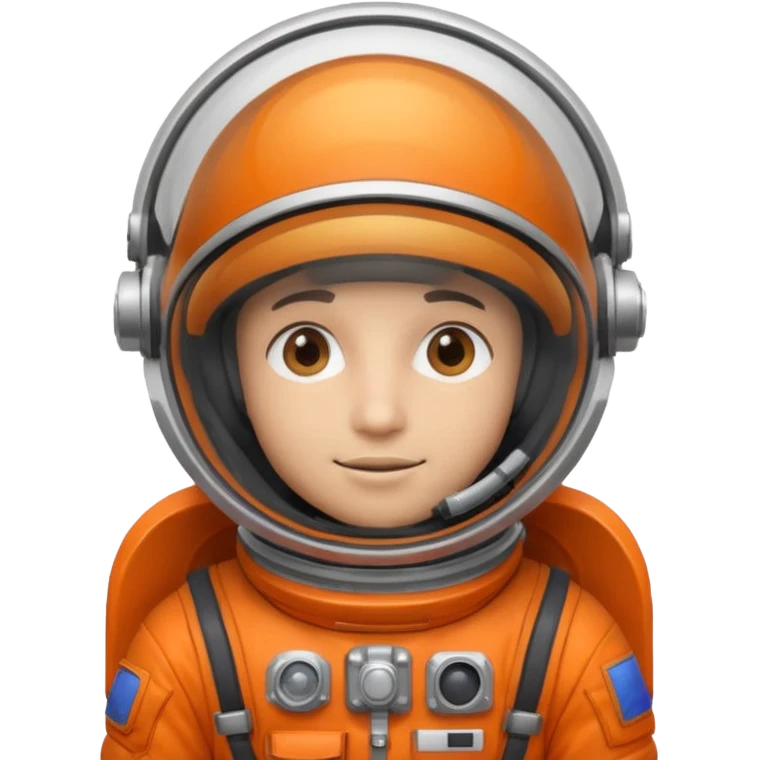 Engineer in an orange astronaut suit emoji
