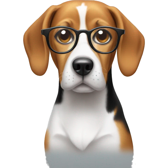 Beagle with glasses emoji