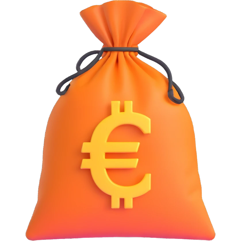 money bags with euro symbol emoji