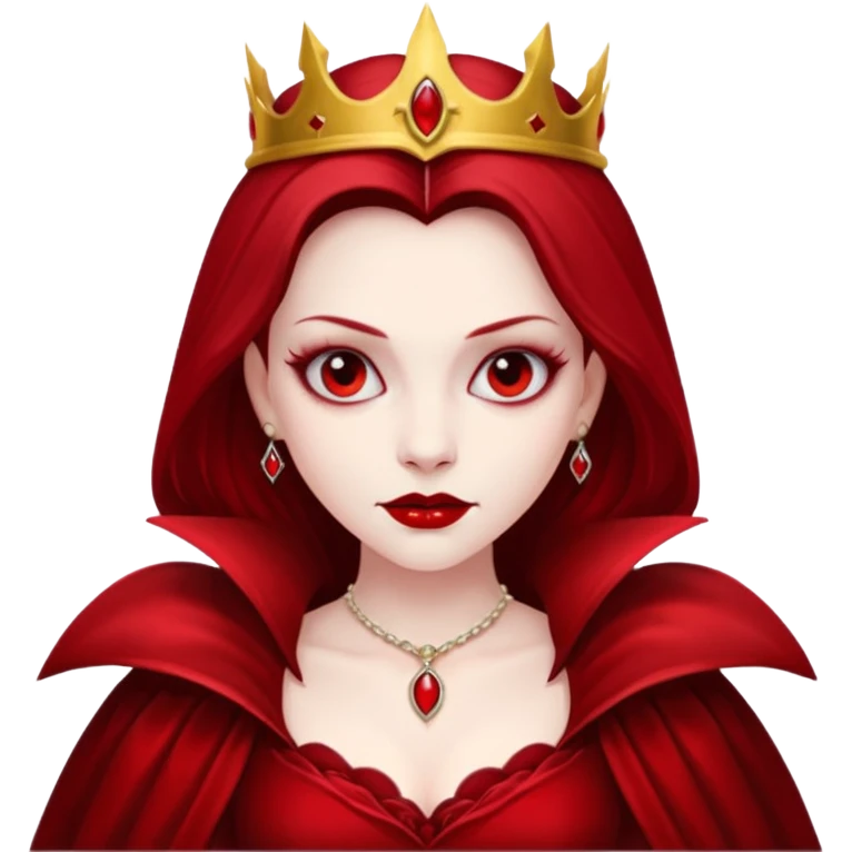 vampire queen with red dress emoji