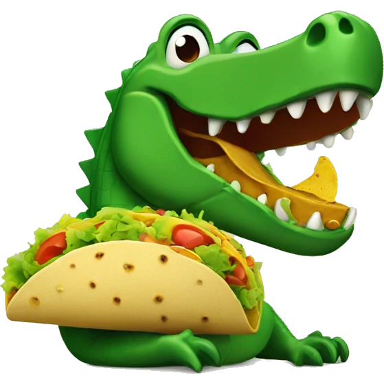 Taco eating an alligator emoji