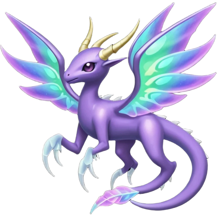 Shiny celestial divine flying ethereal gloomy dusky eldritch Genesect-Lunala-ET-hybrid-fantasy-creature emoji