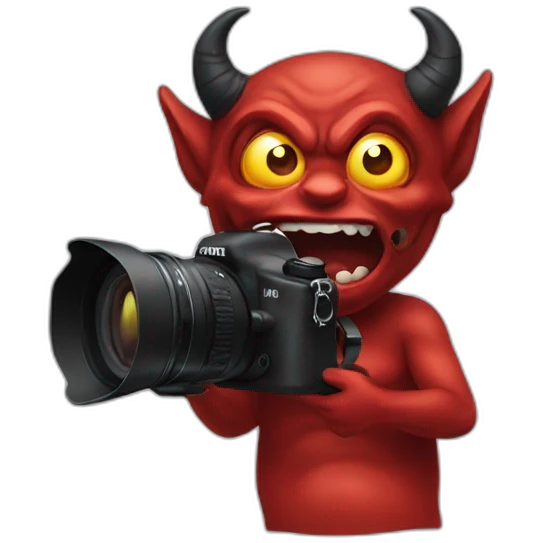 demon with camera emoji