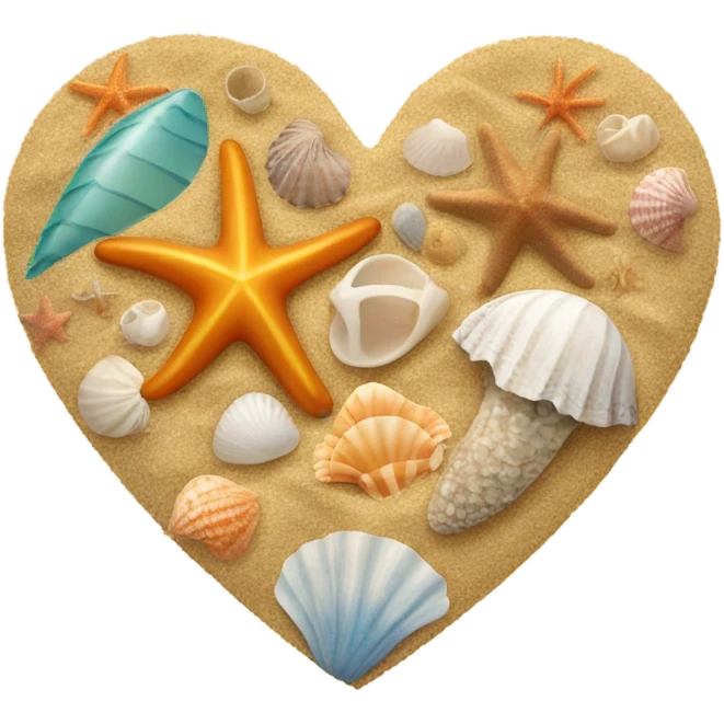 Beachy heart emoji