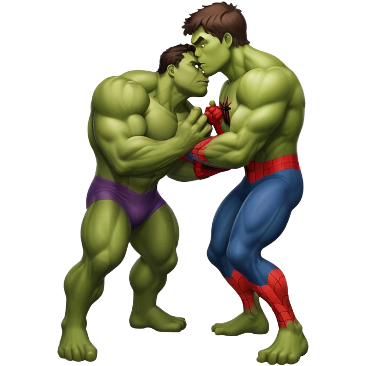 Spiderman kiss hulk emoji