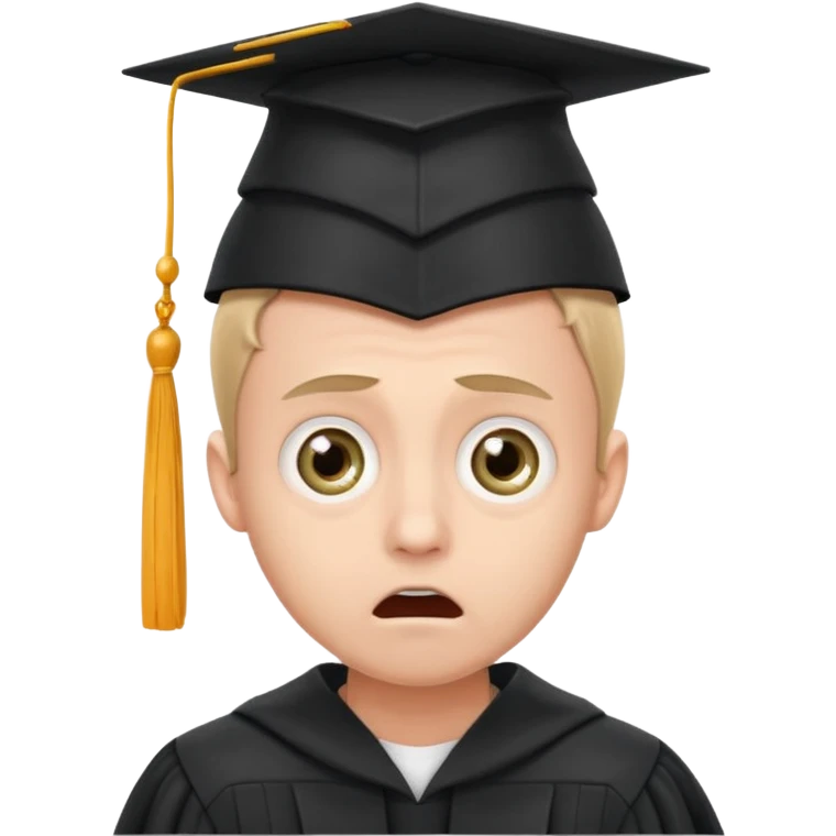 man terrifying graduation emoji