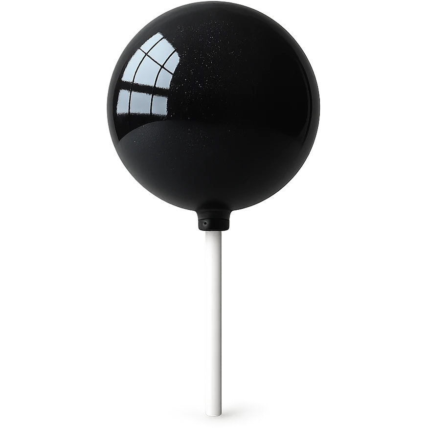 Change the lollipop color to black, keep the background transparent, in a realistic style. emoji