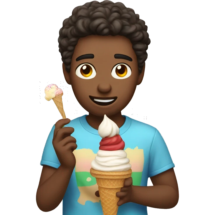 Josh is eating a ice cream  emoji