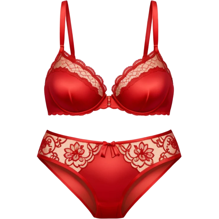 Red lingerie dentelle hot set cute emoji
