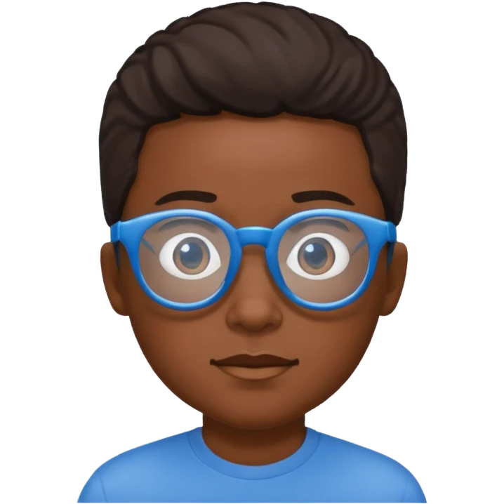 Black boy with blue glasses emoji