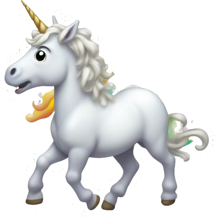unicorn farting out rainbow emoji