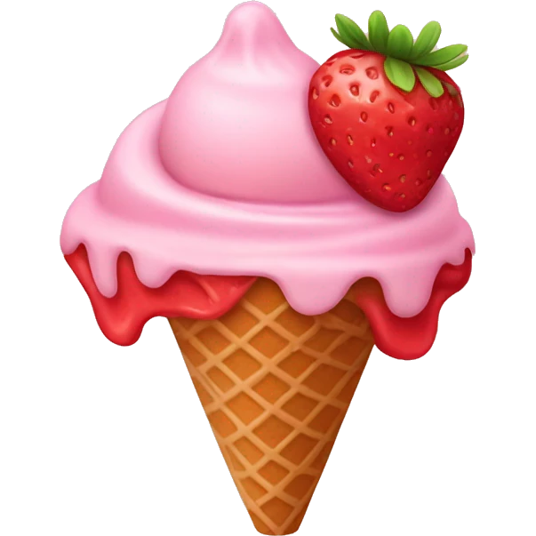 Strawberry ice cream emoji