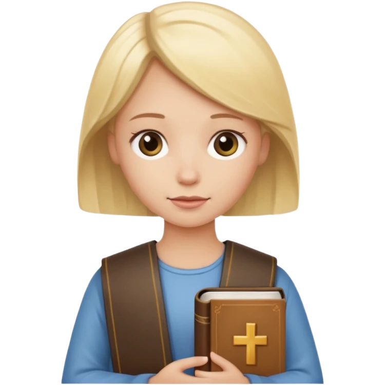 Christian blond girl with Bible  emoji
