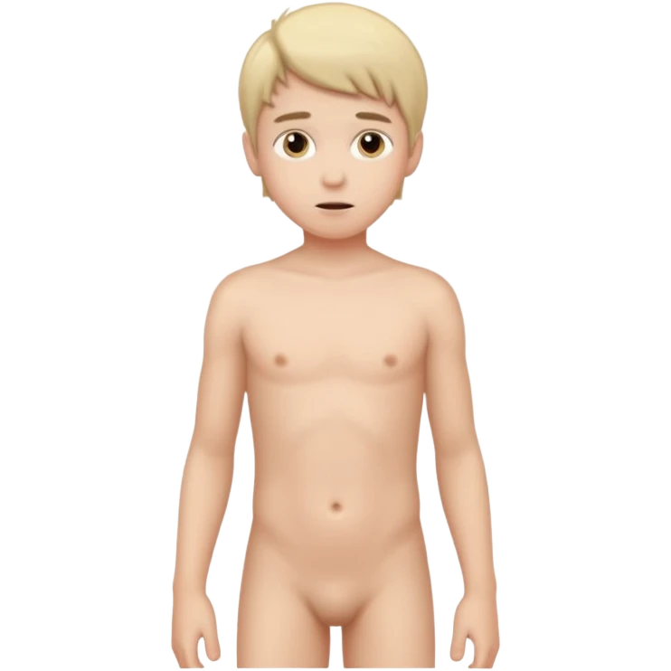 Make a naked boy standing emoji