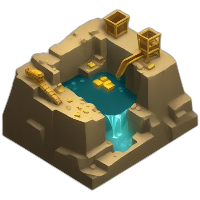 isometric mineshaft gold emoji