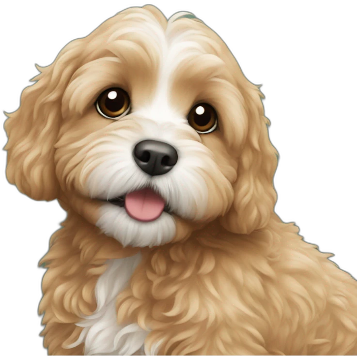Cavapoo kissing emoji