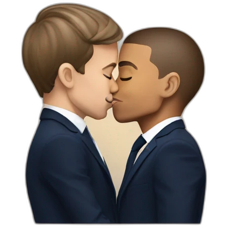 kylian mbappe and emmanuel macron kiss emoji