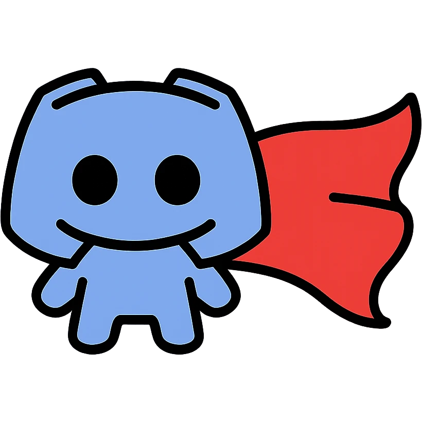 Discord logo mascot with flowing cape emoji