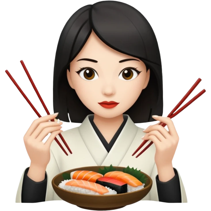 Woman eating sushi emoji