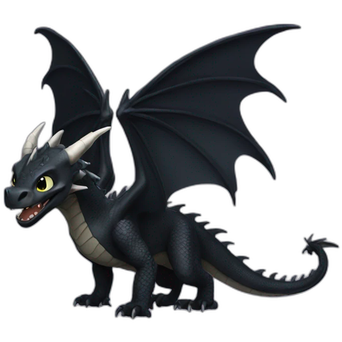 toothless black dragon emoji