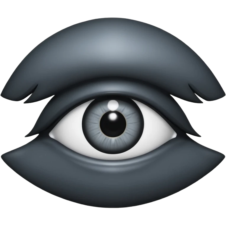 Minimal emoji, gothic futuristic eye, cold grey sclera, the pupil is fully replaced by a solid black number 8 eight, occult cyber aesthetic, sharp clean lines, flat emoji design, centered, transparent background emoji