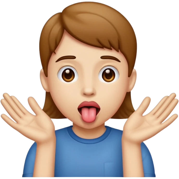 tongue out with hands at its side emoji
