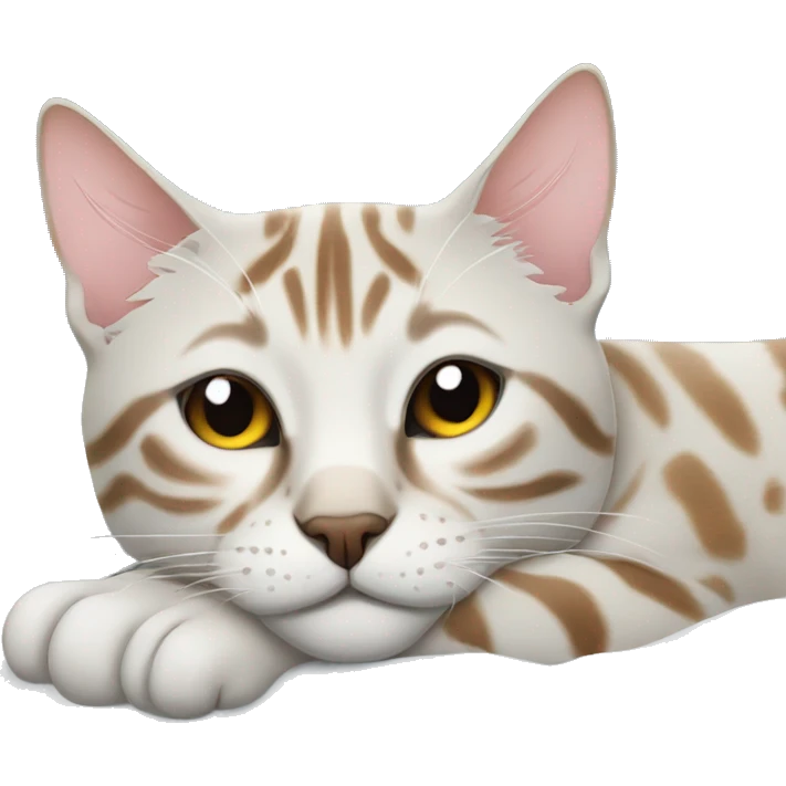 snow bengal cat sleeping emoji