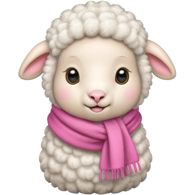 baby sheep with pink scarf emoji