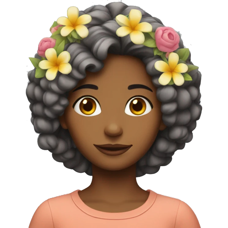 Girl with flowers in hair  emoji