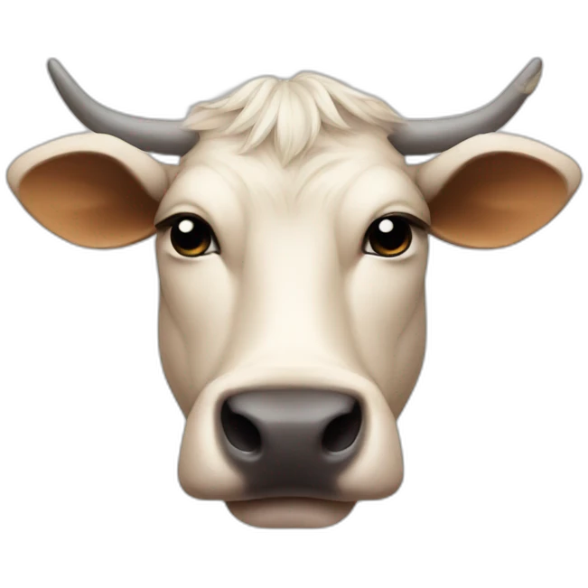 cow that is sleeping with cat ears emoji