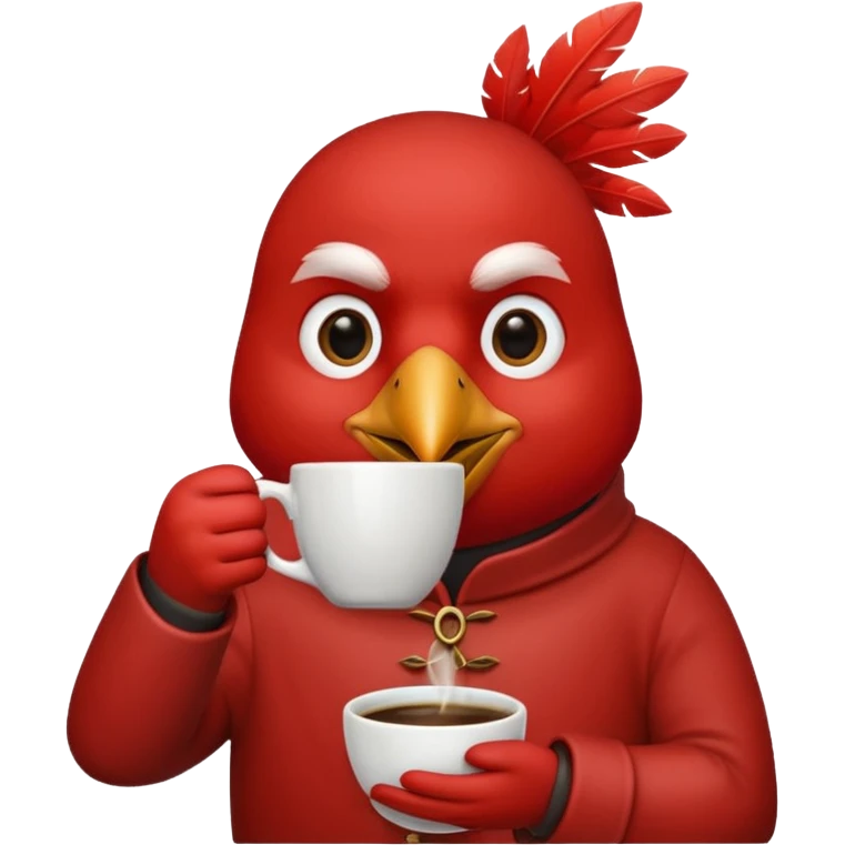 cardinal a cup of coffee emoji